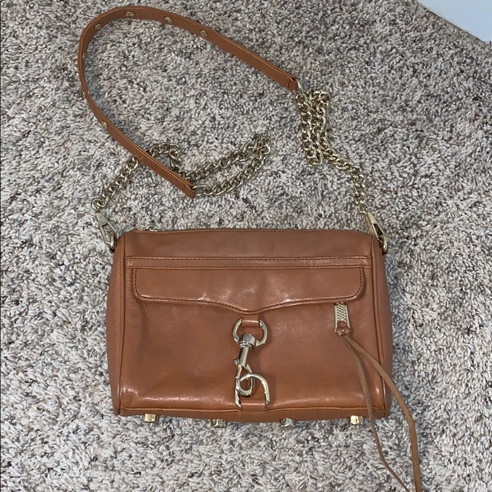 Rebecca minkoff brown leather mini Mac crossbody